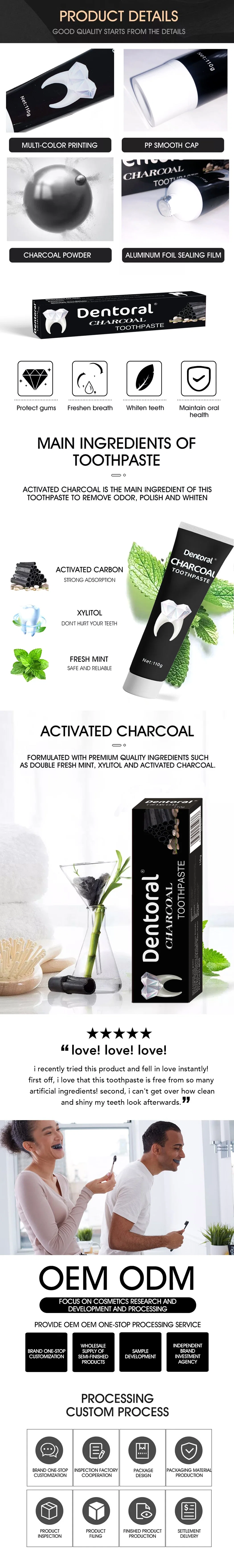 Dentoral Bamboo Charcoal Toothpaste for Gums Care Teeth Whitening Toothpaste