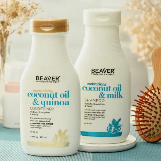 Shampoo e balsamo per capelli super idratanti all'olio di cocco e quinoa di Beaver