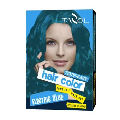 Popolare 7g*2 Colore per capelli temporaneo blu brillante per la cura personale con BSCI GMPC, ISO, Halal, vendita gratuita, SGS, FDA, COA, MSDS