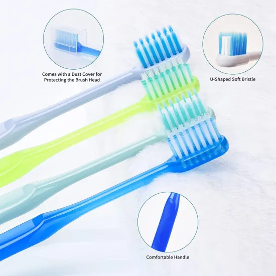 Pulizia dei denti con spazzolino in plastica per la cura personale orale